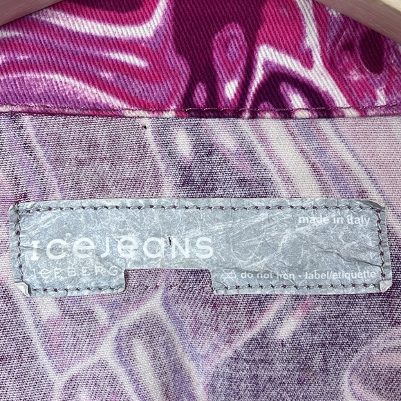 Ice Jeans Iceberg Jacket Womens 44M Button Down Cropped 2 Pocket Casual Floral - Picture 8 of 8